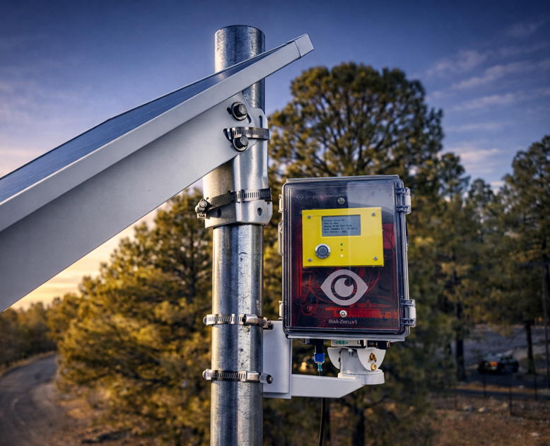 iBall smart camera deployed in the field with solar panel